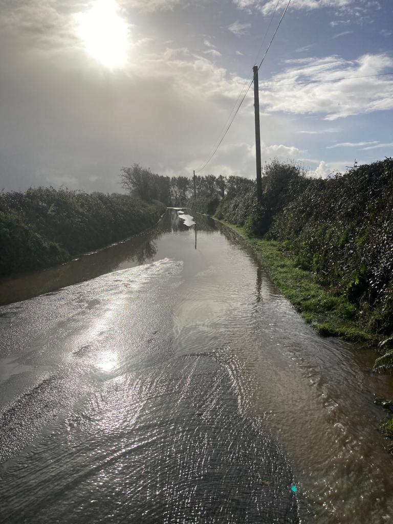 Road flooding in South Wexford today