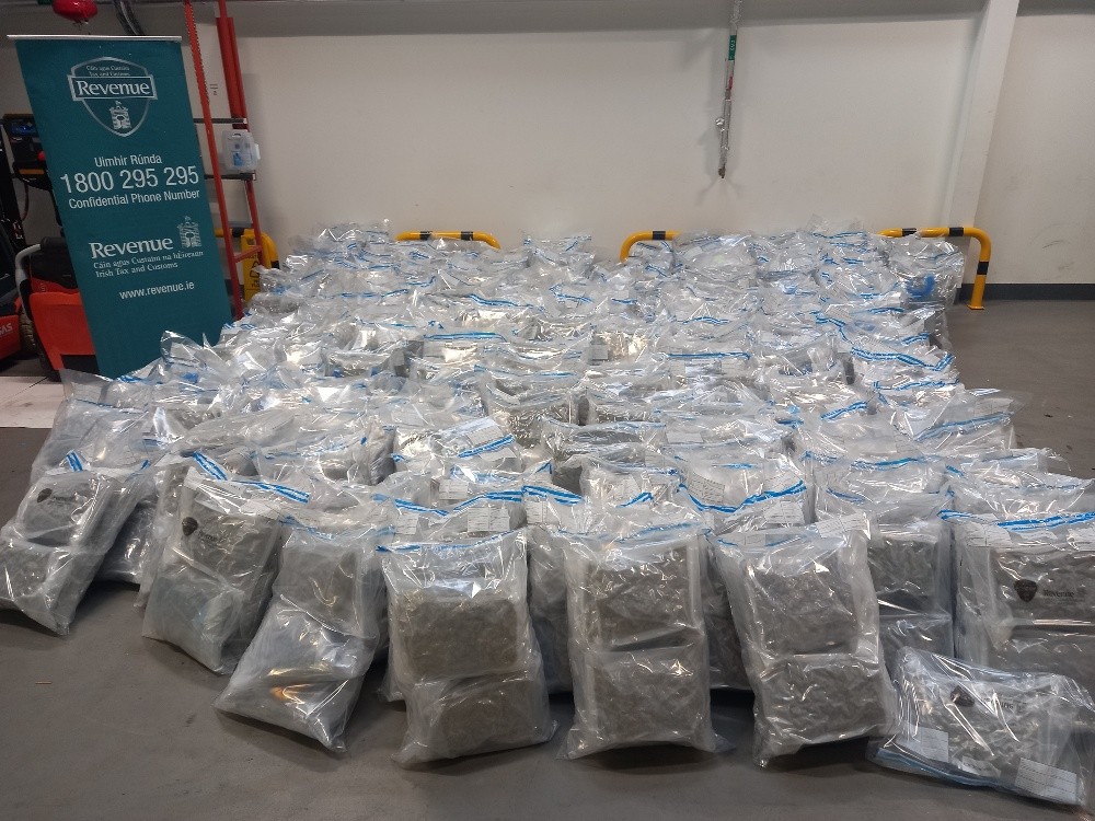 Saturday 10th August 2024, Gardaí assisted Revenue officers in the seizure of approximately 783 kgs of herbal cannabis and 70 kgs of cannabis resin, with an estimated value of approximately €16,086,000, at Rosslare Europort.